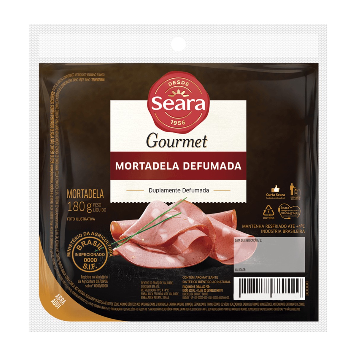 MORTADELA SEARA GOURMET DEF FAT 180G