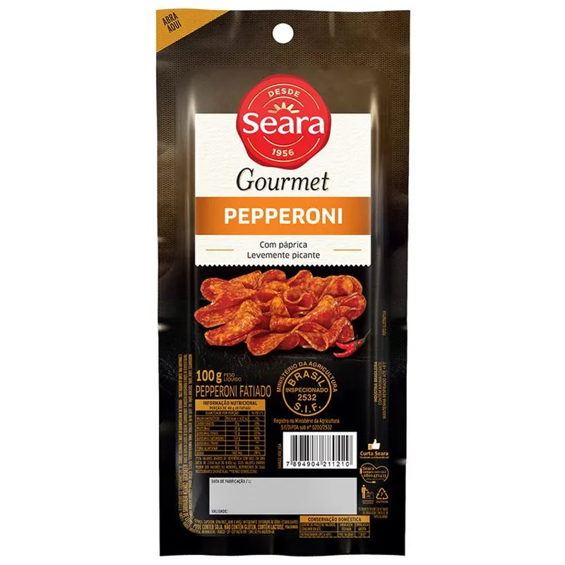 SALAME SEARA GOURMET PEPERONI FAT 100G