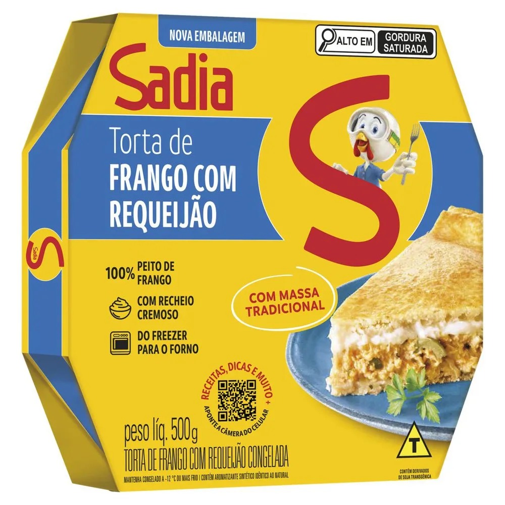 TORTA SADIA 500G, FRANGO C/CATUPIRY