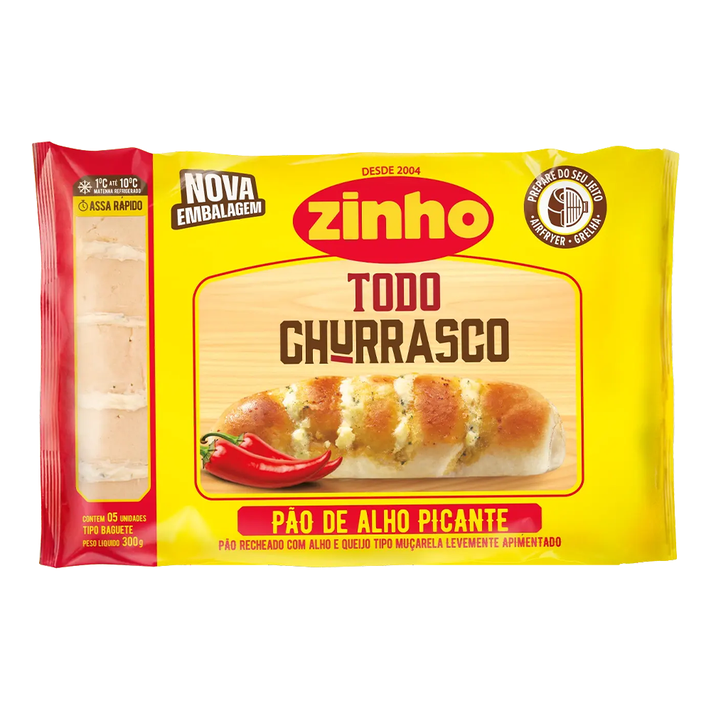PAO DE ALHO ZINHO 300G, PICANTE