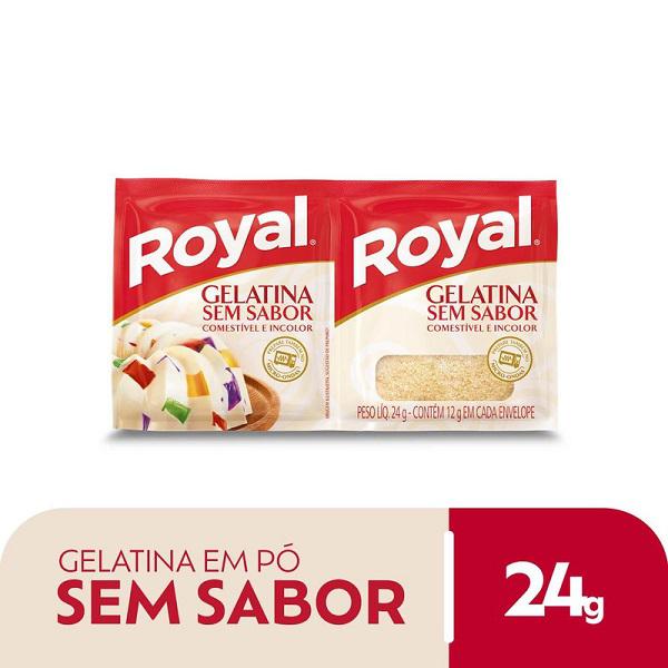 GELATINA ROYAL INCOLOR 24G, S/SABOR