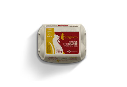 OVO VERMELHO GRANDE STRAGLIOTTO C/6