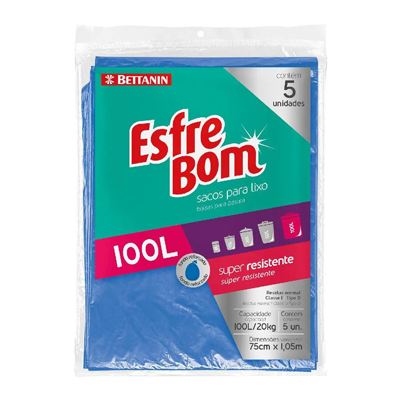 SACO LIXO ESFREBOM ROLO 100L C/15