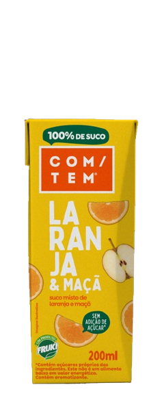 SUCO COM/TEM 200ML, LARANJA/MACA