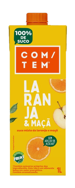 SUCO COM/TEM TP 1L, LARANJA/MACA