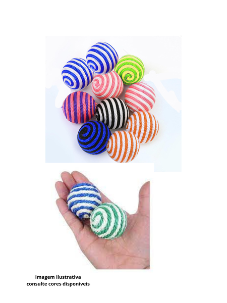 Brinquedo para Gatos Bola Pelúcia Colorida com Guizo
