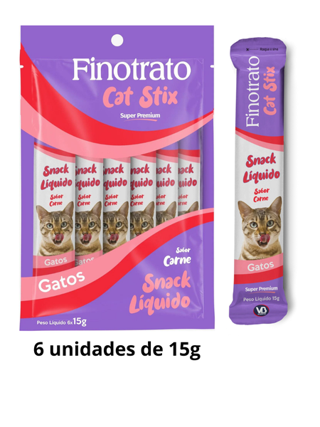 Finotrato Cat Stix Carne 15g Unidade:6 Unidades - Pacote