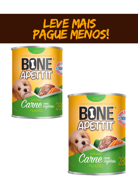 Patê Bone Apettit Cães Filhotes Carne e Vegetais 280g - Leve Mais Pague Menos