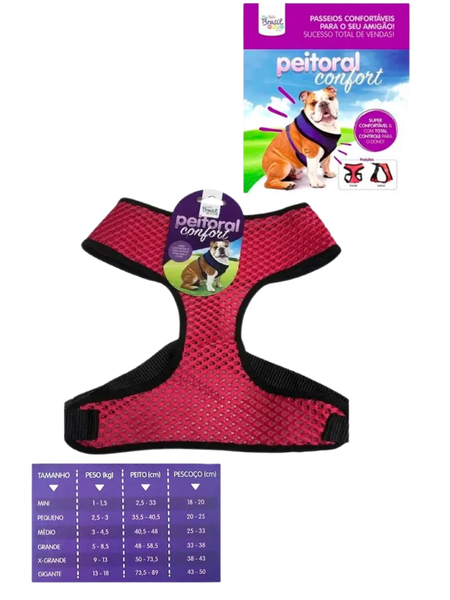 Peitoral Confort Medio The Pets Cor:Vermelho