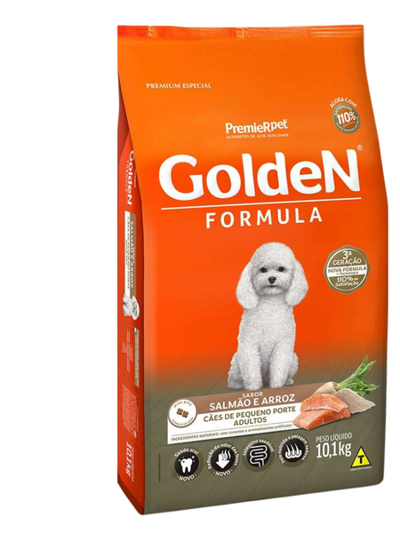 Ração Golden Cães Adultos Raças Pequenas Salmão e Arroz Peso:10,1kg
