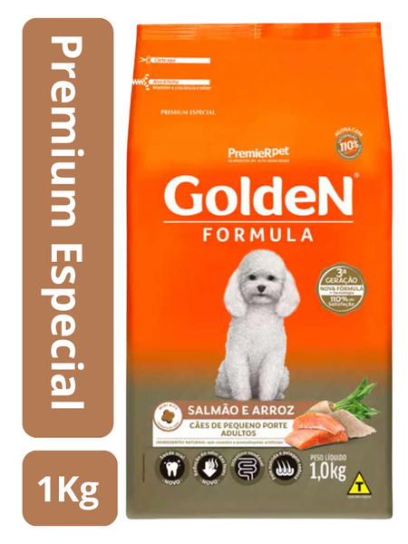 Ração Golden Cães Adultos Raças Pequenas Salmão e Arroz Peso:1Kg