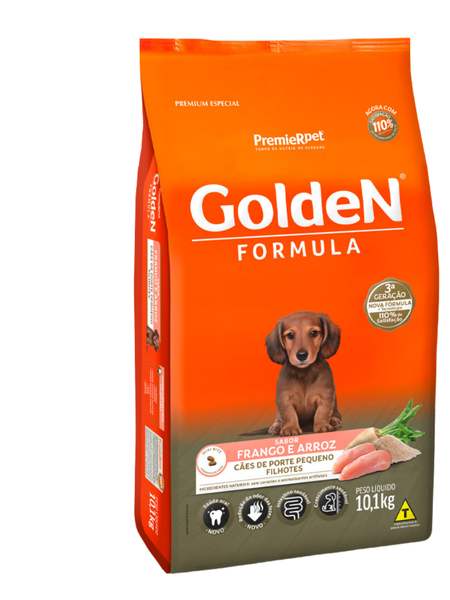Ração Golden Cães Filhotes Raças Pequenas Frango Peso:10Kg