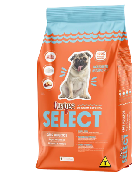 Ração Quatree Select Cães Adultos Raças Pequenas Sabor Frango Peso:20Kg