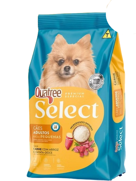 Ração Quatree Select Cães Adultos Raças Pequenas Sabor Carne 10.1Kg