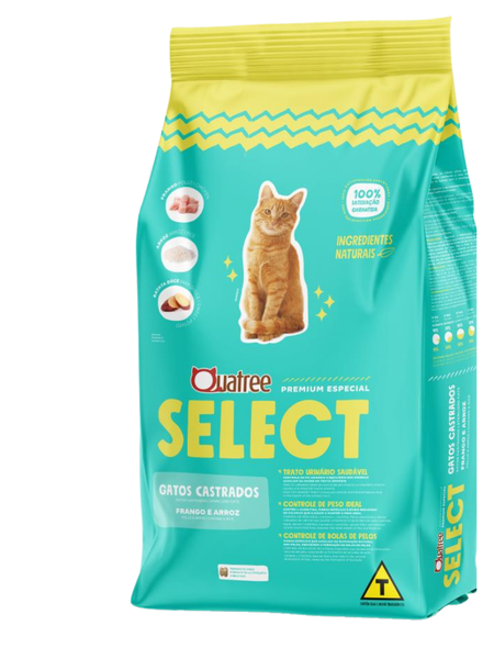 Ração Quatree Select Gatos Castrados Frango Peso:3Kg