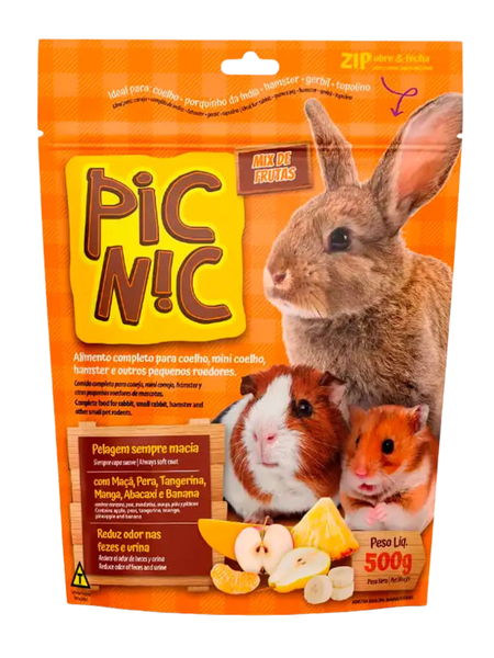 Ração Zootekna Pic Nic para Roedores Mix de Frutas 500g