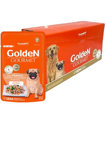 Sache Golden Gourmet Cães Adultos Raças Pequenas Frango 85g  Caixa 20 unds