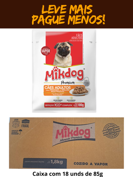 Sache Mikdog Cães Adultos Raças Pequenas Frango 18X100g - Leve Mais Pague Menos