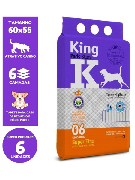 Tapete Higiênico King Pads Slim 60X55 C/6UN