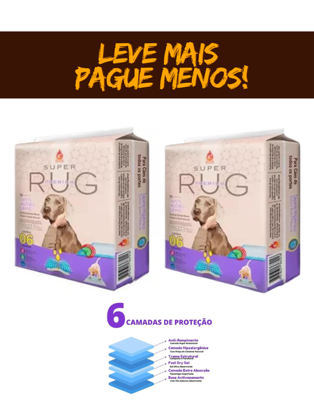 Tapete Higiênico Super Rug 80X60 C/6UN - Leve Mais Pague Menos