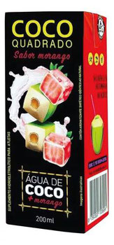 AGUA DE COCO SABORES COCO QUADRADO TP 200ML MORANGO