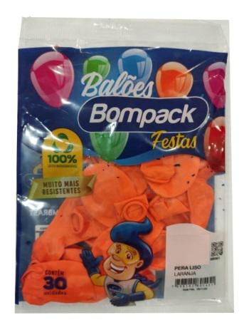 BALAO LISO N09 BOMPACK PCT 30UN LARANJA