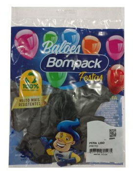 BALAO LISO N09 BOMPACK PCT 30UN PRETO