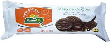 BISCOITO DE COCO NATURAL LIFE PCT 140GR COBERTURA CHOCOLATE