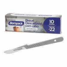 BISTURI DESCARTAVEL BOMPACK N22 COM CABO CX 10UN 