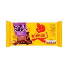 CHOCOLATE TABLETE GAROTO PCT 80GR CAJU PASSAS