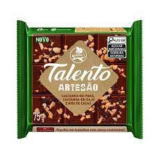 CHOCOLATE TABLETE TALENTO PCT 75GR CASTANHA PARA CAJU E NIBS CACAU
