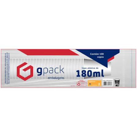 COPO DESCARTAVEL 180ML G LIGHT PCT 100UN 
