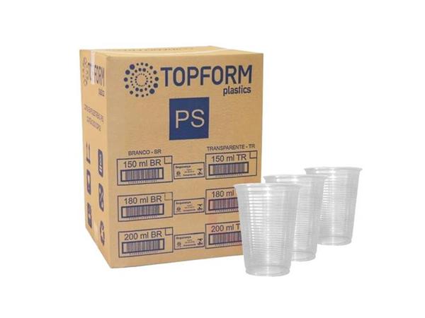 COPO DESCARTAVEL 180ML TOPCOPO PCT 100UN (CX 25X100UN)