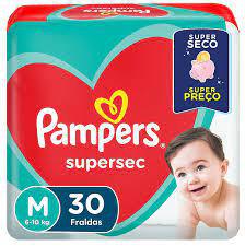 FRALDA INFANTIL PAMPERS SUPERSEC PCT 30UN MEDIA 35