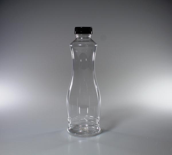 GARRAFA PET TRANSP 0800ML G-3580 TP PRETA CX 35UN 