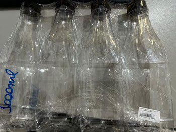 GARRAFA PET TRANSP 1000ML TP PRETA PCT 4UN 