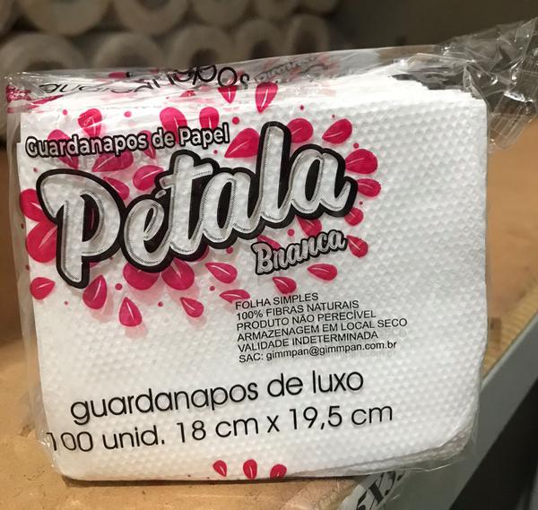 GUARDANAPO PAPEL PETALA 18X19.5 PCT 100UN 
