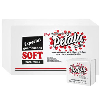GUARDANAPO PAPEL PETALA 18X19.5 PCT 100UN (FD 50X100UN)