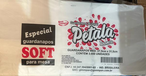 GUARDANAPO PAPEL PETALA 27.5X31.5 PCT 100UN (FD 30X100)