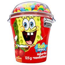 IOGURTE BOB ESPONJA PT 125GR MORANGO COM CONFETE