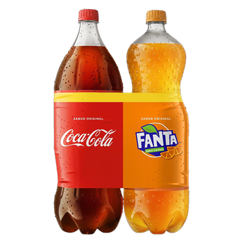 KIT COCA - 1 COCA COLA + 1 FANTA LARANJA PET 2LT 