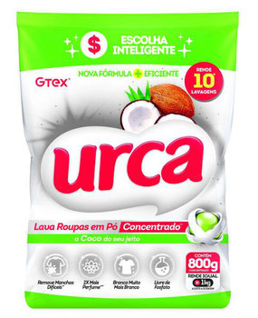 LAVA ROUPAS EM PO URCA CONCENTRADO PCT 800GR PERFUME COCO