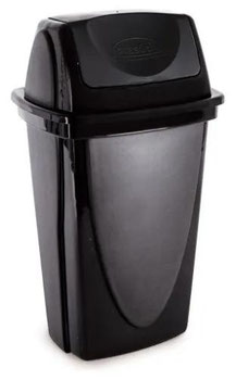 LIXEIRA PLASTICA PLASUTIL 7.2LT PRETA COM TAMPA 