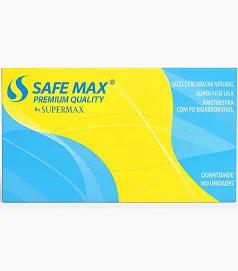 LUVA LATEX COM PO SAFEMAX CX 100UN MEDIA