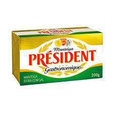 MANTEIGA PRESIDENT TABLETE 200GR COM SAL