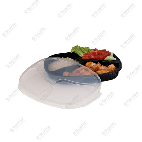 MARMITA PLASTICA 0550ML 3 DIV GALVANOTEK G355 CX 100UN 