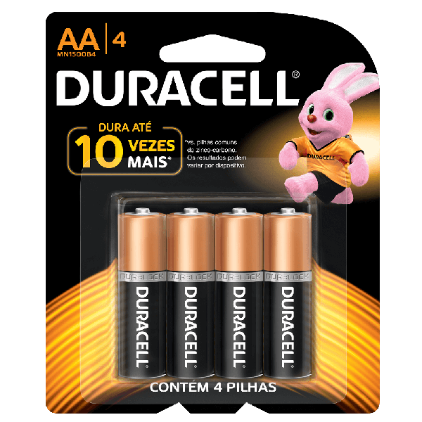 PILHA AA DURACELL 4 UNID 