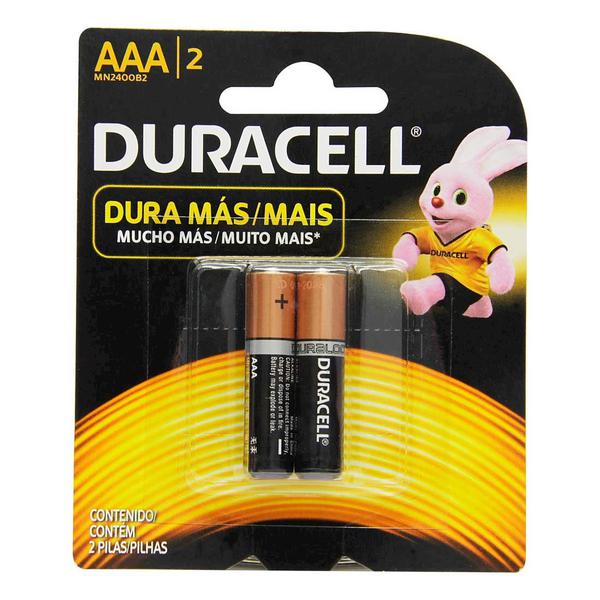 PILHA AAA PALITO DURACELL 2 UNID 