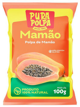 POLPA FRUTA PURA POLPA PCT 100GR MAMAO