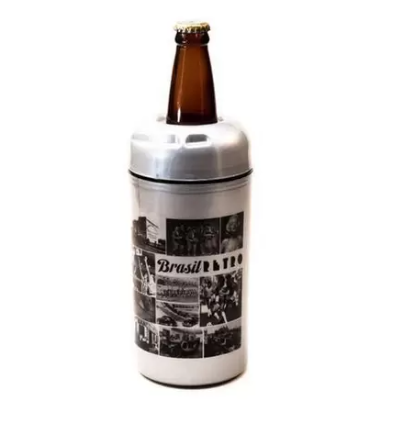 PORTA GARRAFA LITRAO RETRO PRATA 